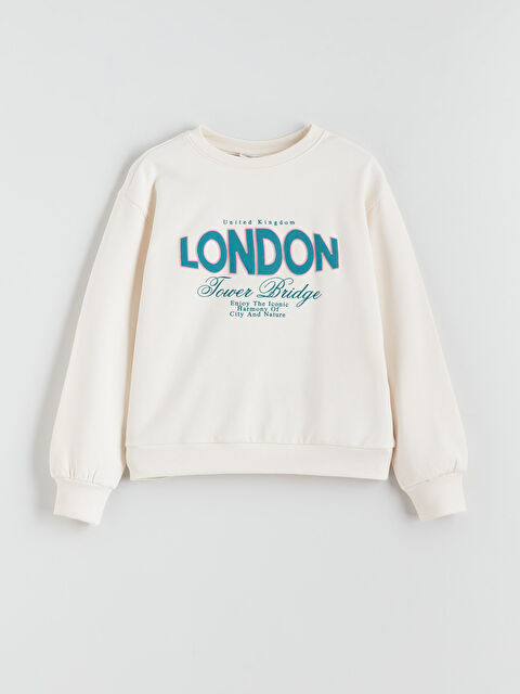 LCW Kids London Printed Girls' Thick Sweatshirt - W5DK62Z4-FDU