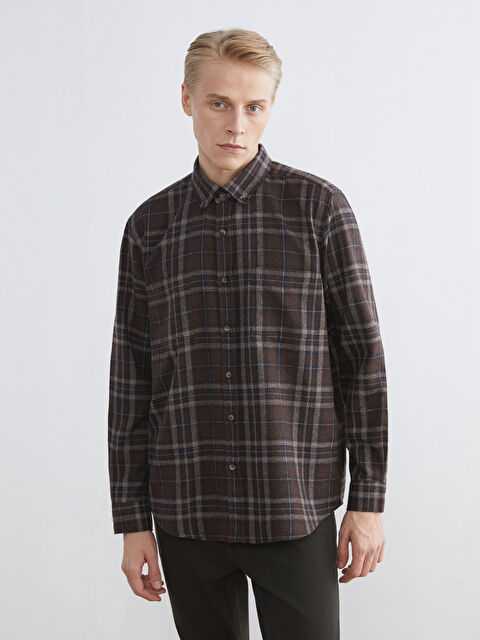 LCWAIKIKI Classic Regular Fit Uzun Kollu Ekose Erkek Gömlek - W5DL41Z8-LLL