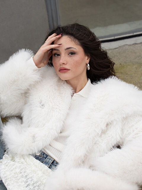 XSIDE Ceket Yaka Kadın Kürk Mont - W5DP04Z8-EEW