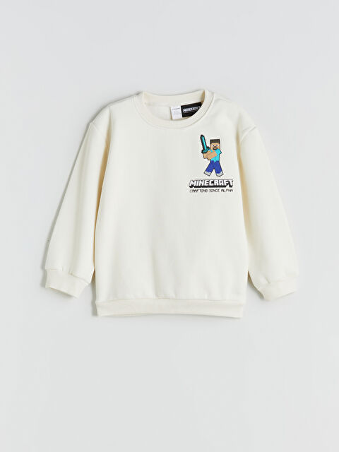 LCW baby Minecraft Baskılı Erkek Bebek Sweatshirt - W5DY12Z1-QVK