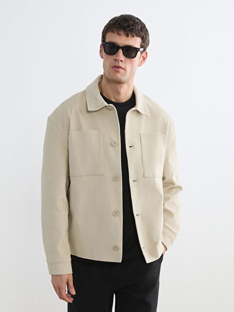 LC WAIKIKI Regular Fit Uzun Kollu Kadife Erkek Gömlek Ceket - W5EF04Z8-TA6