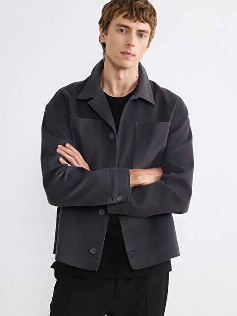 LCW Vision Regular Fit Uzun Kollu Kadife Erkek Gömlek Ceket - W5EF04Z8-ZB3