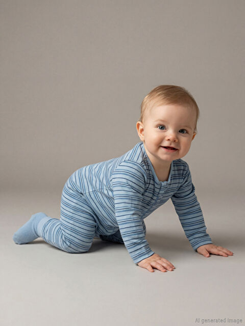 LCW baby Bisiklet Yaka Çizgili Erkek Bebek Tulum - W5EI63Z1-LQQ