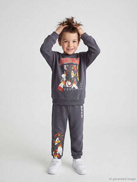 LCW Kids Sonic Baskılı Erkek Çocuk Eşofman Takımı - W5EJ57Z1-HGL