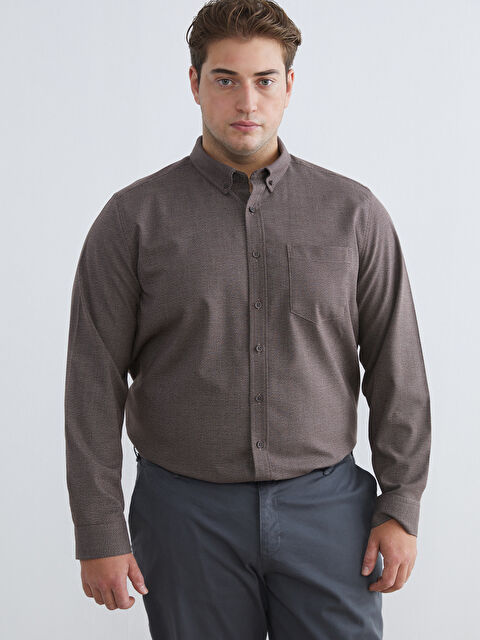 LCWAIKIKI Classic Regular Fit Armürlü Cepli Erkek Gömlek - W5EK94Z8-D3G