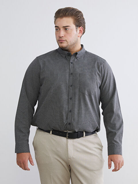 LCWAIKIKI Classic Regular Fit Armürlü Cepli Erkek Gömlek - W5EK94Z8-DW9