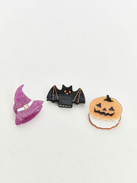 LCW ACCESSORIES Pumpkin Figured Girls' Hair Clip Set 3-pack - W5EM20Z4-M0T