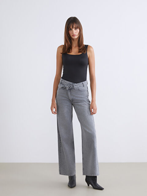 LCW Jeans Wideleg Kadın Jean Pantolon - W5EO04Z8-GRD