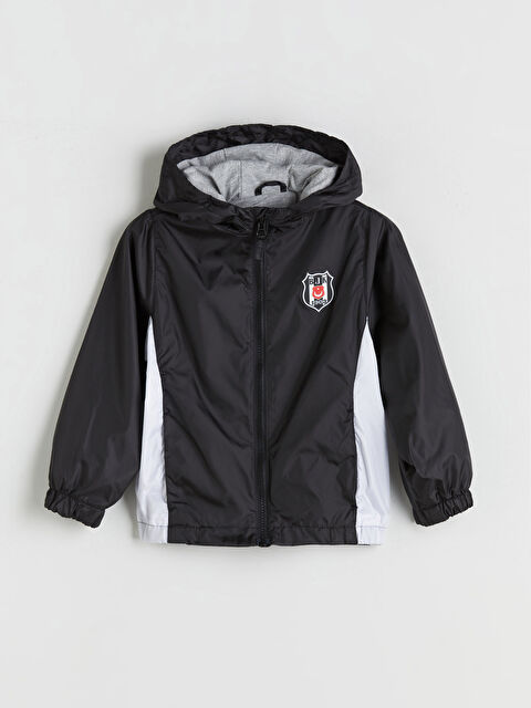 LCW Kids Kapüşonlu Beşiktaş Baskılı Erkek Çocuk Yağmurluk - W5EO70Z1-CVL