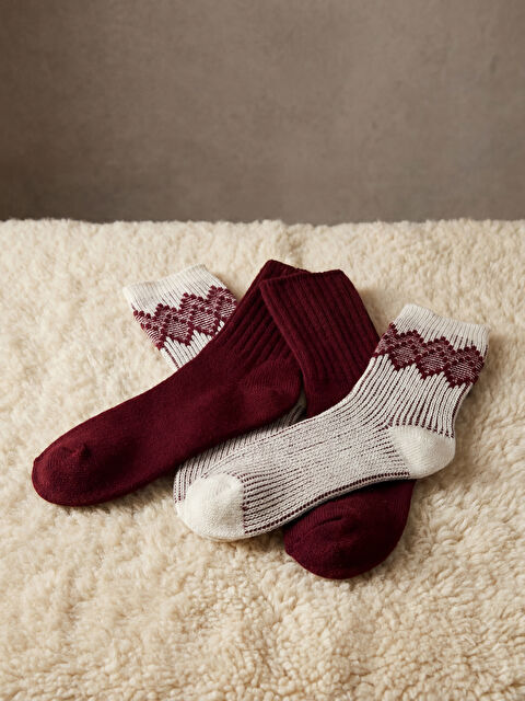 LCW DREAM Baklava Patterned Women's Ankle Socks 2 Pack - W5EP02Z8-HRU