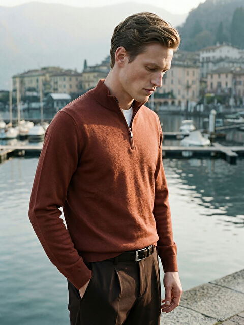 SOUTHBLUE Funnel Neck Men's Knitwear Sweater - W5EP57Z8-GXX