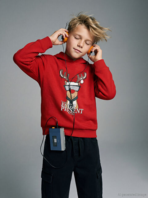 LCW Kids Hooded Boys' Sweatshirt - W5ER88Z4-HJY