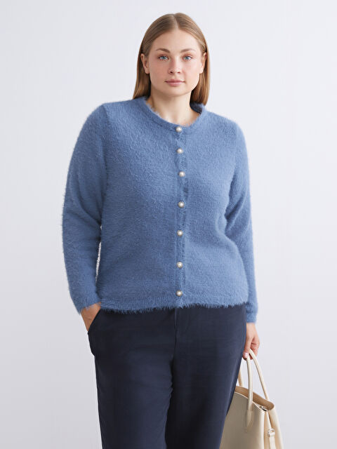 LCWAIKIKI Classic Bisiklet Yaka Kadın Triko Hırka - W5ES98Z8-KBY