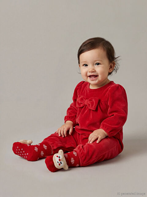 LCW baby Yılbaşı Temalı Kız Bebek Soket Çorap - W5EU18Z1-HC3