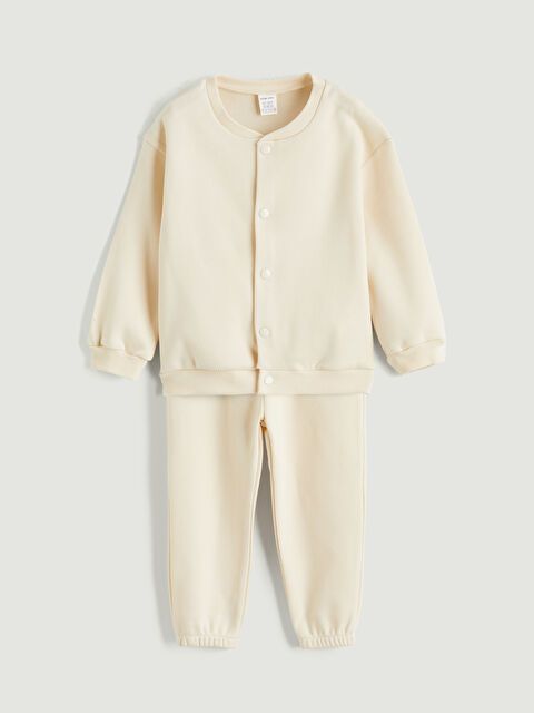 LCW baby Bisiklet Yaka Erkek Bebek Hırka ve Eşofman Altı - W5FD61Z1-FF7