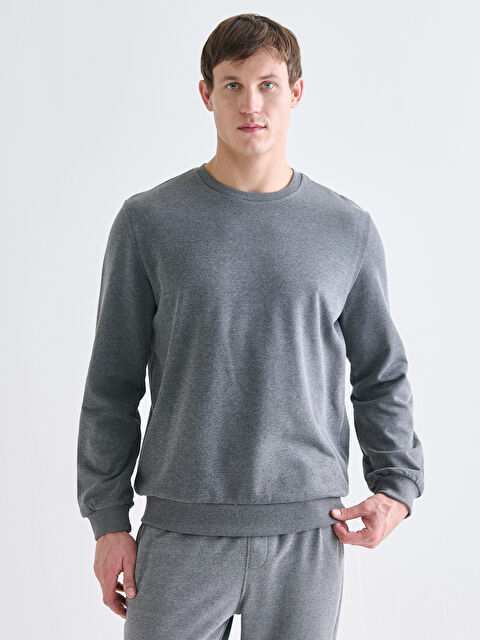 LCW ECO Bisiklet Yaka Erkek Sweatshirt - W5FF09Z8-YNR