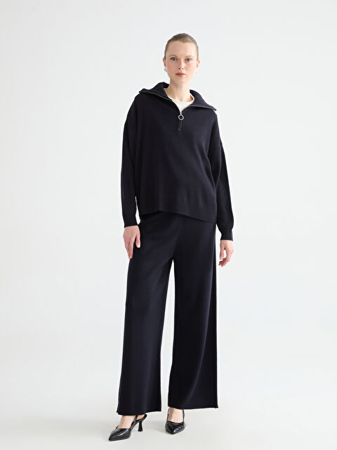 LCW Comfort Beli Lastikli Kadın Triko Pantolon - W5FG44Z8-CUY