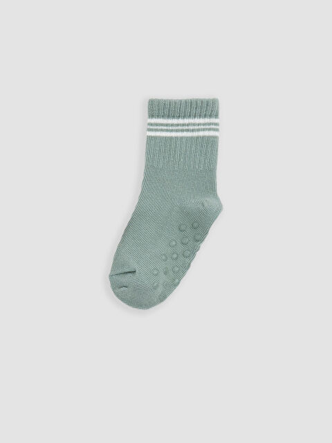 LCW baby Kaydırmaz Tabanlı Çizgili Erkek Bebek Soket Çorap - W5FH05Z1-CUZ