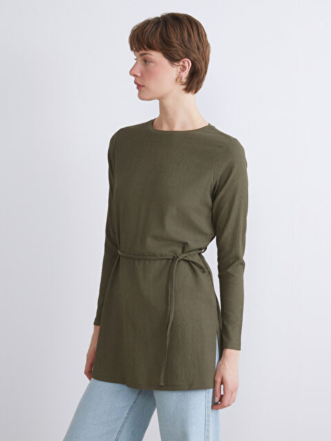 LCWAIKIKI Classic Bisiklet Yaka Kadın Tunik - W5FI57Z8-HCZ