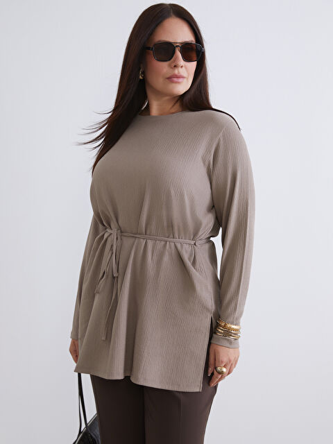 LCWAIKIKI Classic Bisiklet Yaka Kadın Tunik - W5FI57Z8-GQF