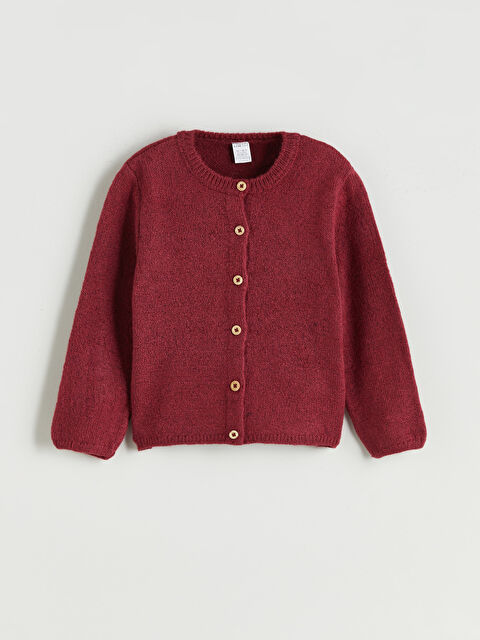 LCW ECO Bisiklet Yaka Kız Çocuk Triko Hırka - W5FL21Z1-JD6