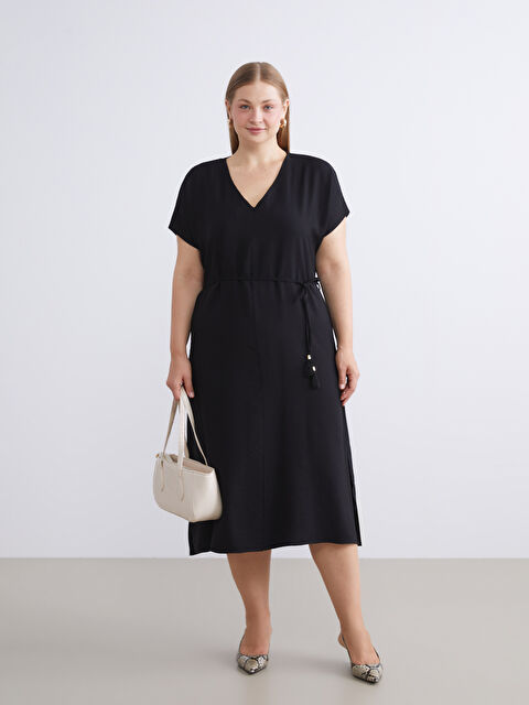 LCWAIKIKI Classic V Yaka A Kesim Elbise - W5FO24Z8-CVL