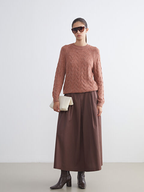 LCWAIKIKI Classic Beli Lastikli Poplin Pileli Etek - W5FO30Z8-JSE