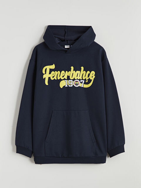 LCW Kids Kapüşonlu Fenerbahçe Baskılı Erkek Çocuk Sweatshirt - W5FP51Z4-YGH