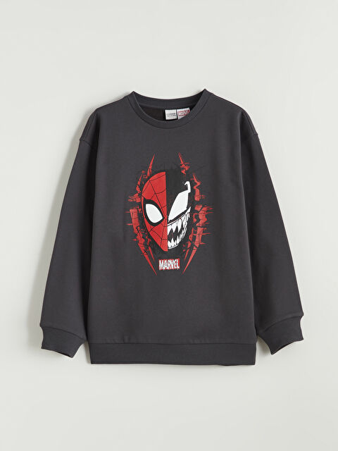 LCW Kids Spider-Man Baskılı Erkek Çocuk Sweatshirt - W5FP59Z4-R4Q