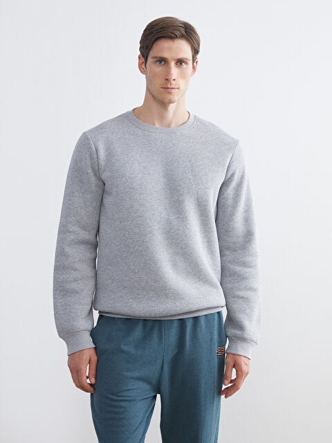 LCW ECO Bisiklet Yaka Erkek Sweatshirt - W5FS59Z8-CT3