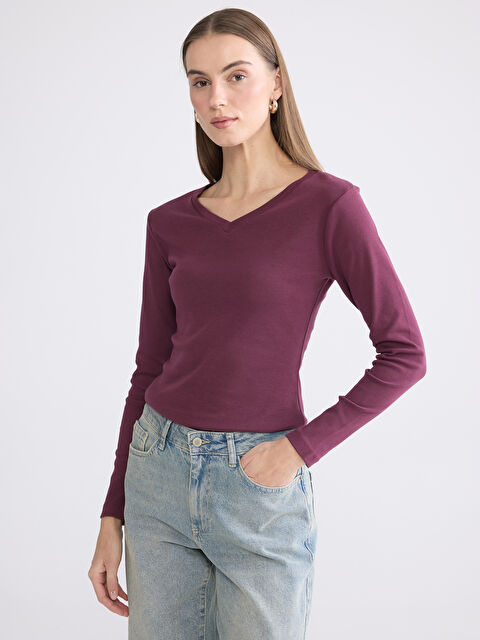 LCWAIKIKI Basic V Neck Women's Body - W5FS93Z8-HNV