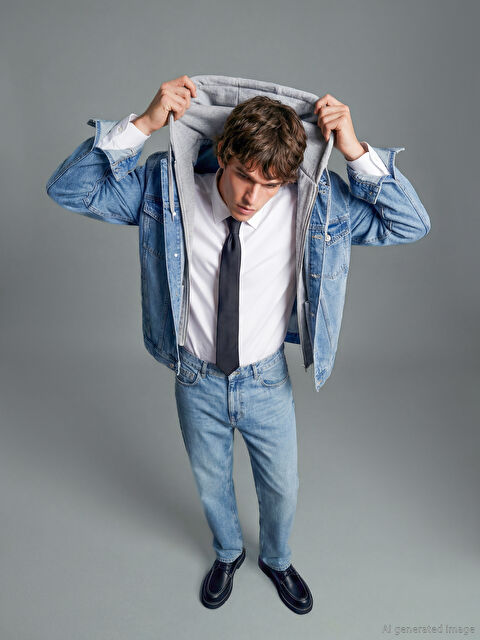 LCW Jeans Standart Kalıp Erkek Jean Ceket - W5G163Z8-311