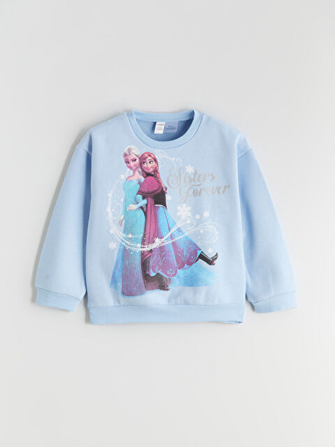 LCW Kids Elsa Printed Girls' Sweatshirt - W5G187Z1-FMR