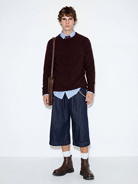 XSIDE Bisiklet Yaka Erkek Dokulu Triko Kazak