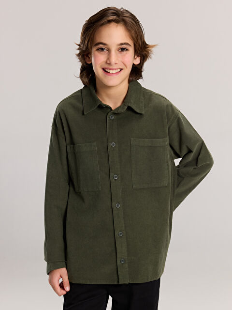 LCW Kids Kadife Erkek Çocuk Gömlek - W5G206Z4-KDX