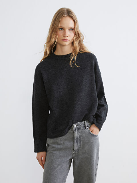 XSIDE Crew Neck Oversize Women's Knitwear Sweater - W5G226Z8-VDL