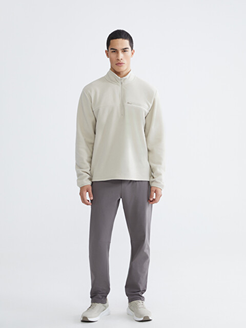 XSIDE ACTIVE Gri Dik Yaka Polar Erkek Sweatshirt - W5G311Z8-G7L | LCW