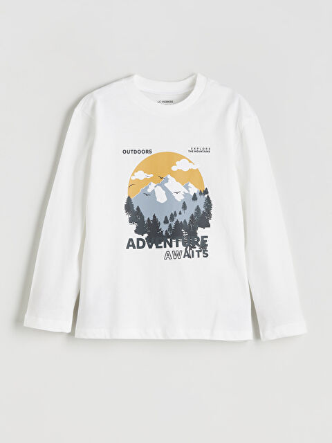 LCW Kids Bisiklet Yaka Baskılı Erkek Çocuk Tişört - W5G547Z1-R9J