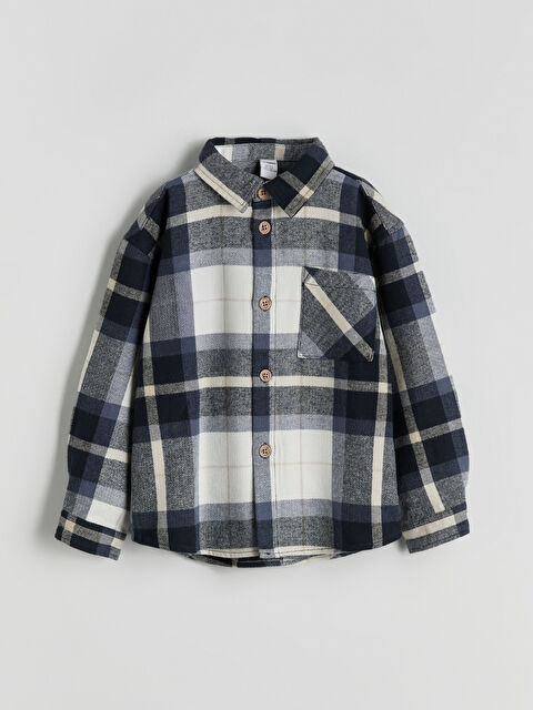 LCW Kids Long Sleeve Plaid Boys' Shirt - W5G626Z1-LMR
