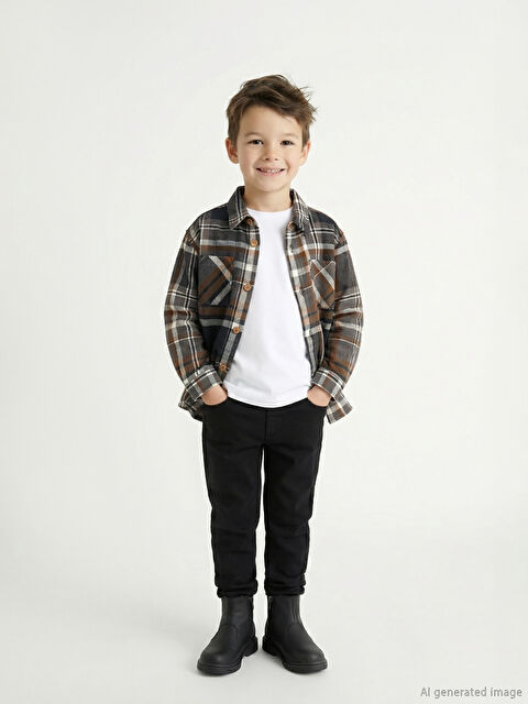 LCW Kids قميص فْلانِيلَة كارو أولاد - W5G629Z1-LKN