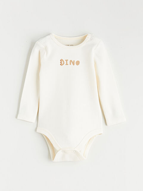 LCW baby Dino Baskılı Erkek Bebek Çıtçıtlı Body - W5GF20Z1-YG7