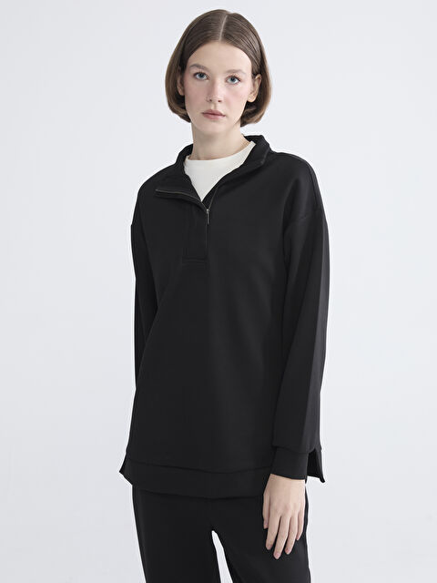 LCWAIKIKI Basic Funnel Neck Women's Sweatshirt Tunic - W5GF45Z8-CVL