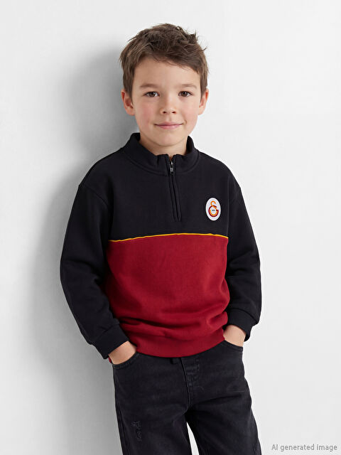 LCW Kids Galatasaray Baskılı Erkek Çocuk Kalın Sweatshirt