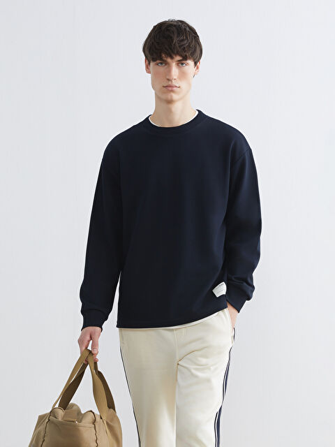 XSIDE Bisiklet Yaka Erkek Sweatshirt - W5GL44Z8-RFD