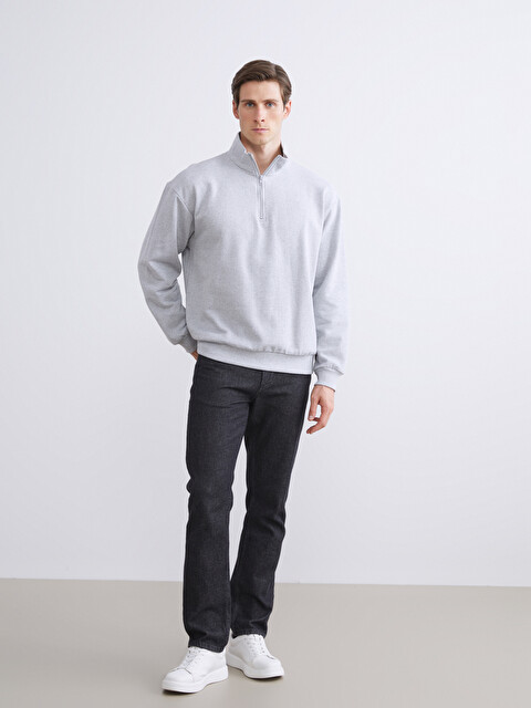 LC WAIKIKI Zippered Funnel Neck Long Sleeve Men's Sweatshirt