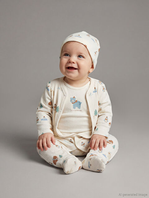 LCW baby Baskılı Erkek Bebek Hastane Çıkış Seti - W5GS13Z1-LRA