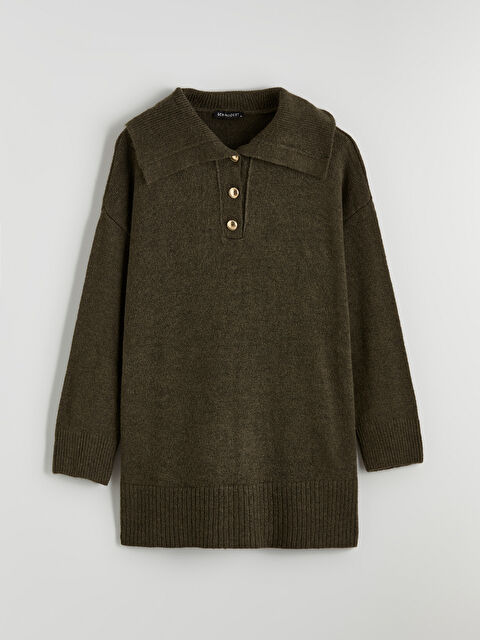 LCW Modest Polo Yaka Kadın Triko Kazak - W5GU29Z8-ZS5