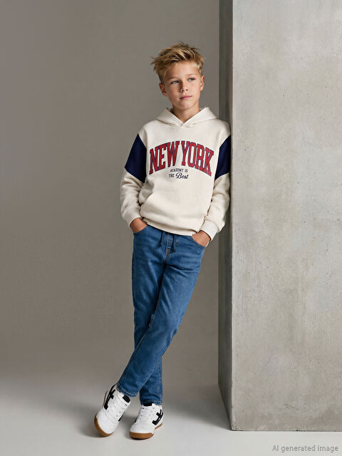 LCW Kids Elasticated Waist Slim Fit Boys' Jeans - W5GV35Z4-507