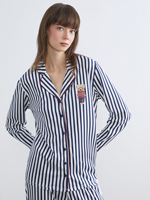 LCW DREAM Ayı Teddy Baskılı Kadın Pijama Üst - W5H058Z8-LGS