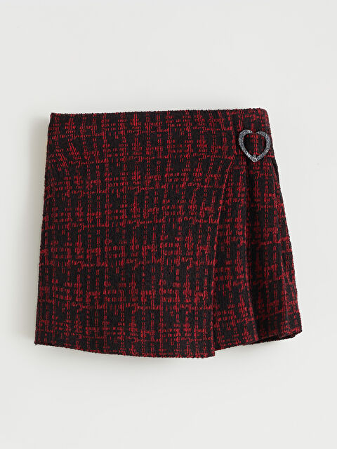 LCW Kids Beli Lastikli Ekose Kız Çocuk Şort Etek - W5H341Z1-R3K